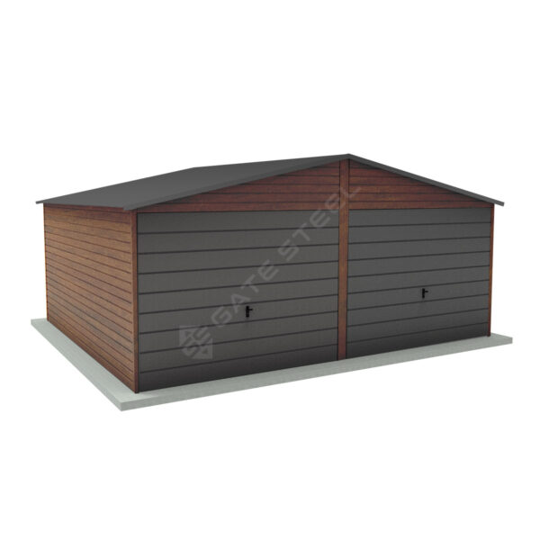 Garaż Dwuspadowy Premium Dwie Bramy 6m x 6m