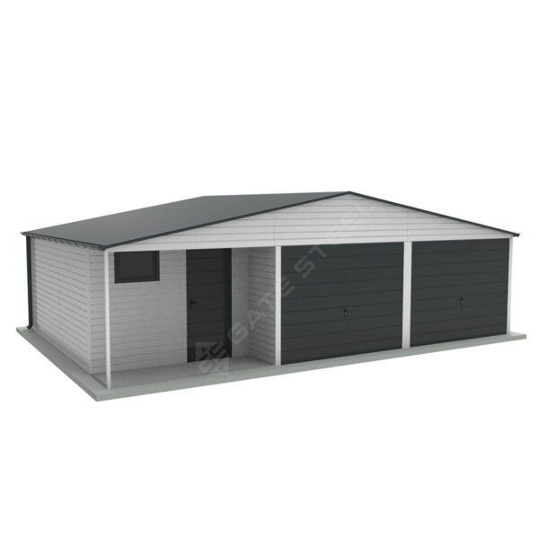 Garaż Dwuspadowy z pomieszczeniem gospodarczym, 9m x 6m