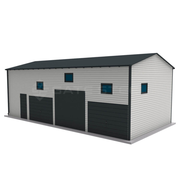 Hala magazynowa dwuspadowa 12m x 6m z trzema bramami